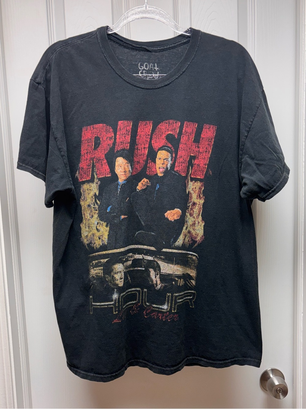 Rush Hour Movie Men’s Graphic T-Shirt Black Size Large Jackie Chan Chris Tucker